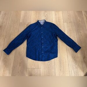 Robert Graham Men's Blue Paisley Dress Shirt